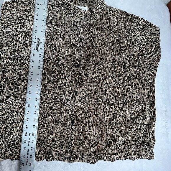 Coldwater Creek Womens XL Black & Beige Textured Button-Up Shirt Lightweight - Picture 7 of 7